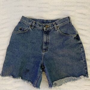 Lee Blue Jean Shorts with Distressed Hem